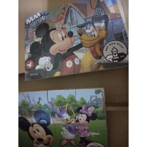 Mickey Mouse Mini Hard Puzzles set of 4 in sturdy wooden box with closure
